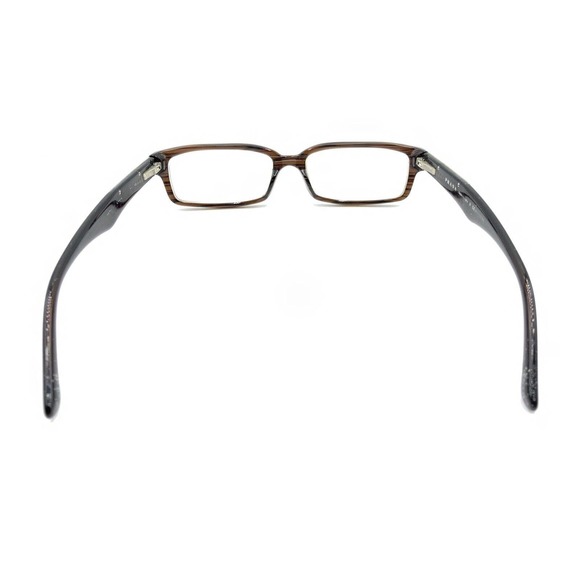 Prada VPR 01M Brown Striped Silver Rectangle Eyeglasses Frames 52-15 140 Italy - Picture 5 of 12